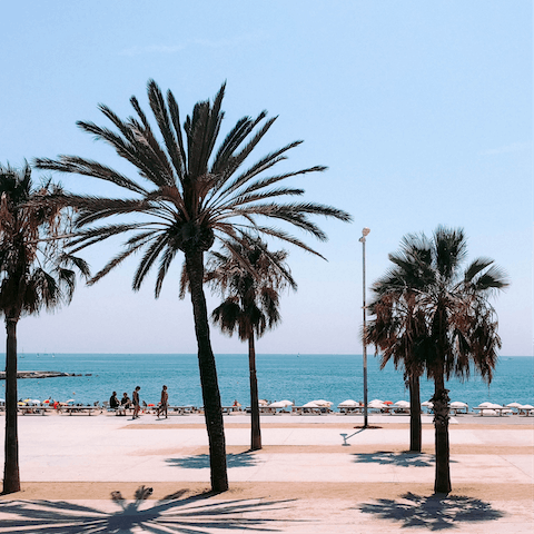 Take an eight-minute walk to your nearest beach, Platja de la Nova Mar Bella