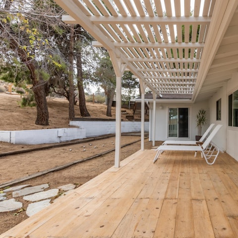 Take your morning espresso out to the decking on a sunny morning