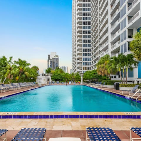 Cool off from the Miami sun in the outdoor pool