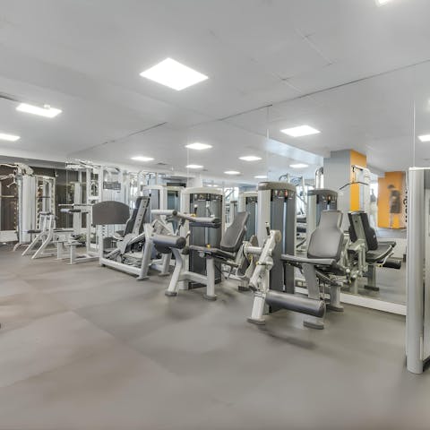 Squeeze in a morning workout in the state-of-the-art gym