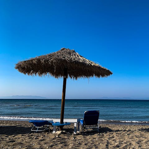 Spend an afternoon at Kolymbia Beach, 800 metres away