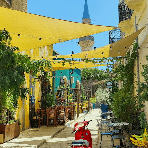 Tuck into classic Cypriot food in Limossel, twelve minutes away