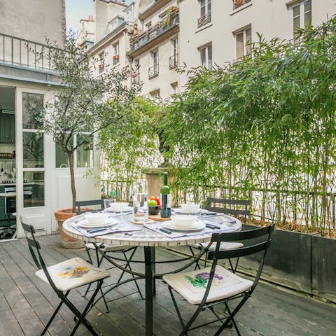 The large outdoor terrace