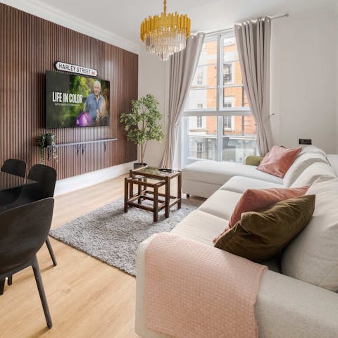 Sink into the sumptuous sofa for a movie night with loved ones