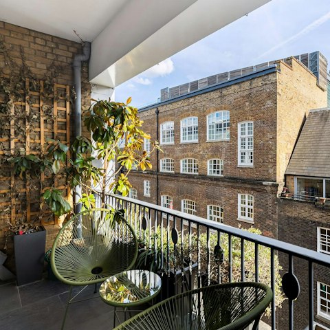 Enjoy your morning coffee on the small balcony