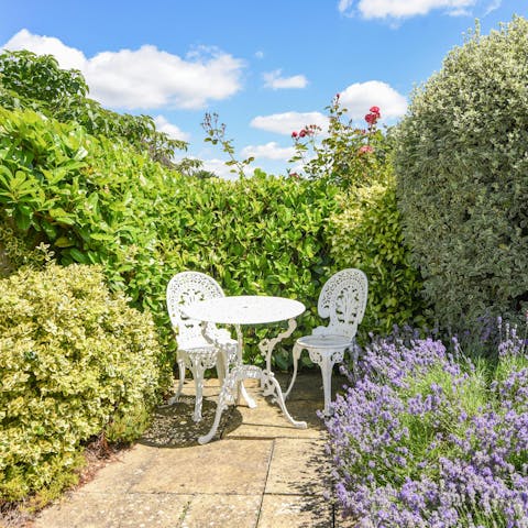 Enjoy an evening tipple in the sunny garden