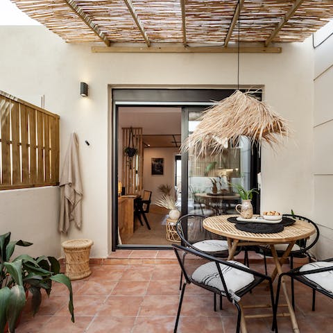Spend your evenings outside on the larger balcony, where you can dine alfresco