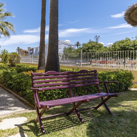 Find a quiet spot in the grounds to sip your morning coffee