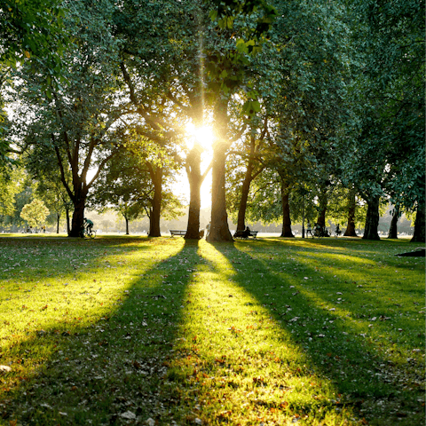 Take a break from the city in nearby Hyde Park