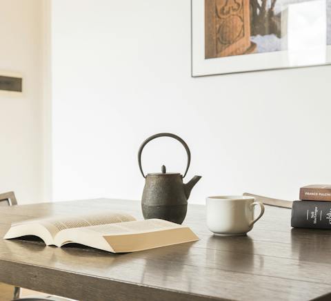 The traditional stoneware teapot