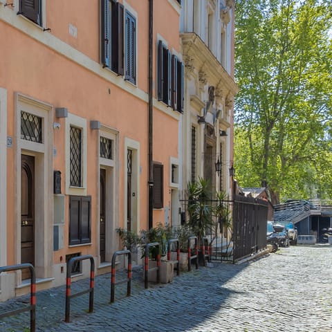 A street that stretches down to the river