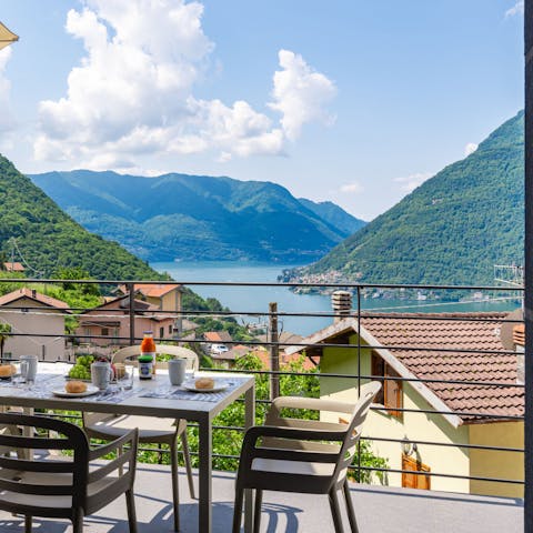 Admire the stunning views of Lake Como from the private terrace