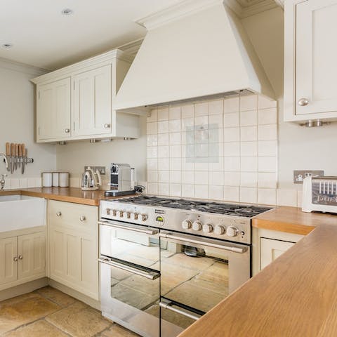 Show off your culinary skills on the huge range cooker