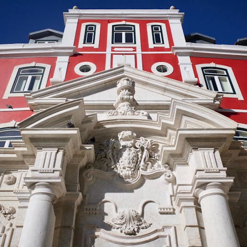 Stay in a strikingly bold historical landmark in the Chiado neighbourhood