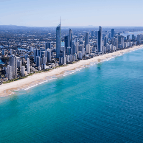 Stay a ten-minute drive from sunny Surfers Paradise