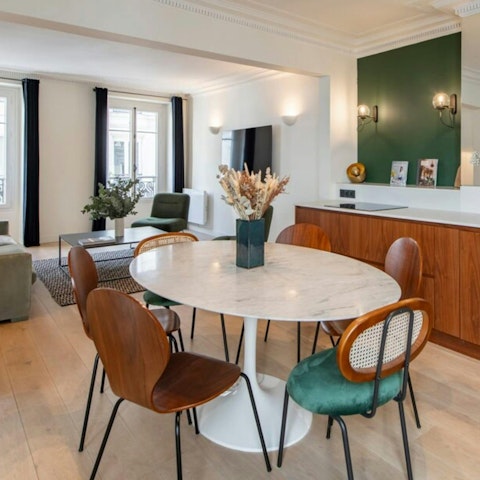 Enjoy breakfast and finalise the day's plans at the dining table