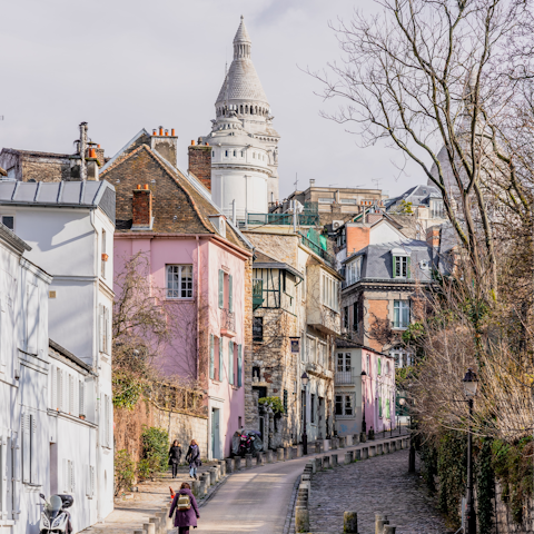 Take a twenty minute stroll north to the fabled streets of Montmartre