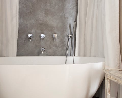 Sink into this freestanding bathtub