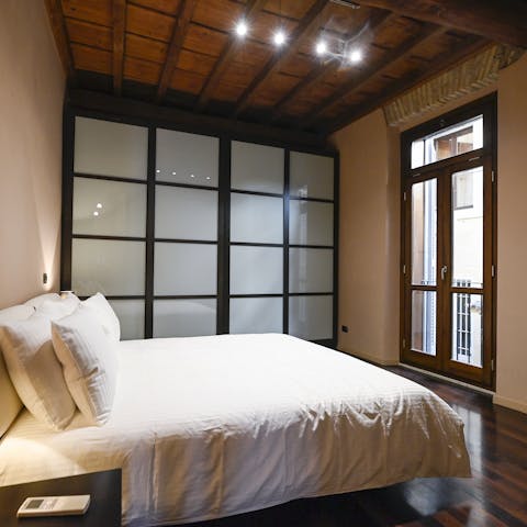 Roll out of bed and admire the city view