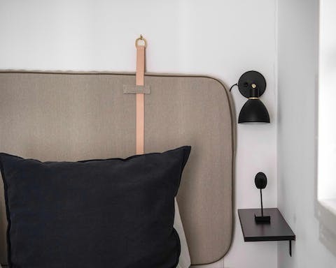 The masculine-style headboard