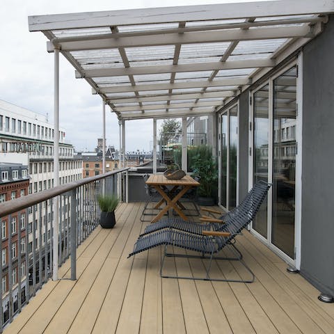 The large outdoor terrace