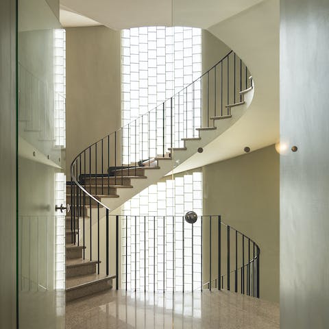 The palazzo's spiral staircase