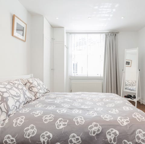 The bright and comfortable bedroom