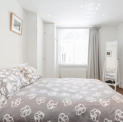 The bright and comfortable bedroom