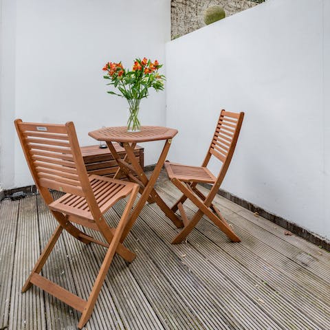 Enjoy breakfast on the terrace