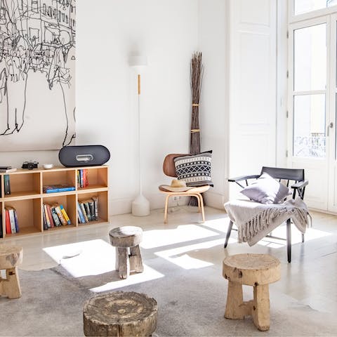 Kick back and relax in the bright living space after a long day exploring