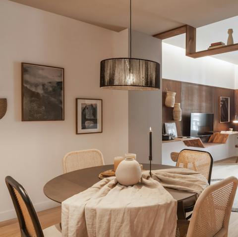 Tuck into an array of tapas around the dining table