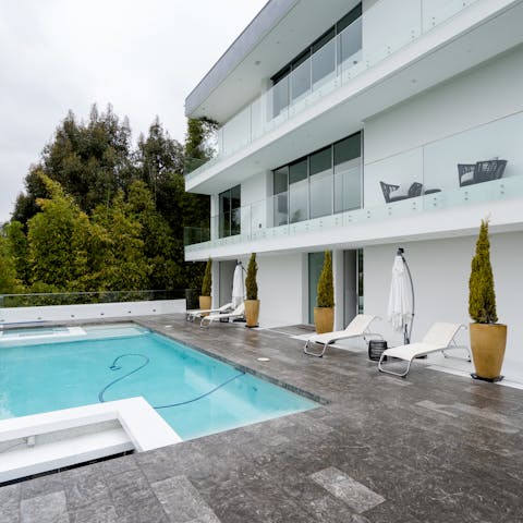 The pool and patio