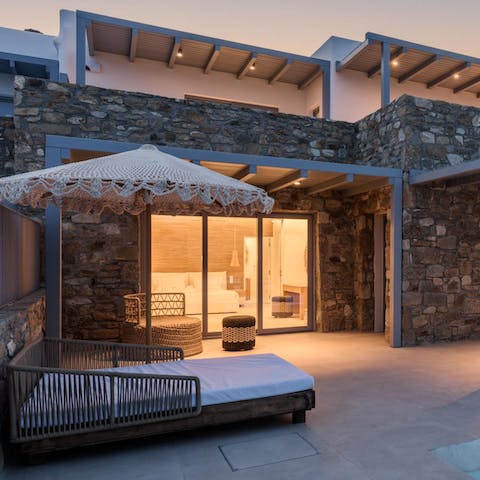 Sip an evening drink on the sun lounger