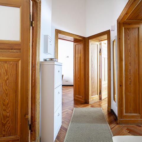The original wooden doors