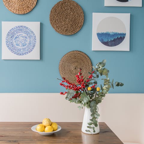 The lively colour palette