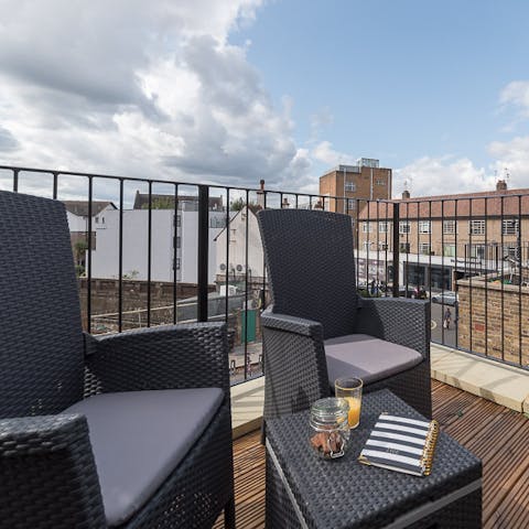 Enjoy a juice on the terrace