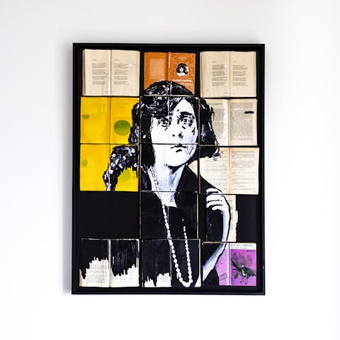 A statement collage portrait