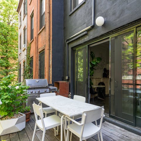 Sit down for an alfresco meal fresh off the grill