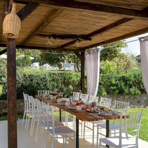 Cook on the stone barbecue for an alfresco feast