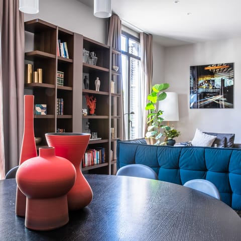 Pick a book or admire the quirky collection of sculptures