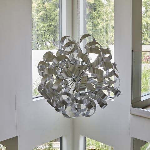 A Bent metal chandelier