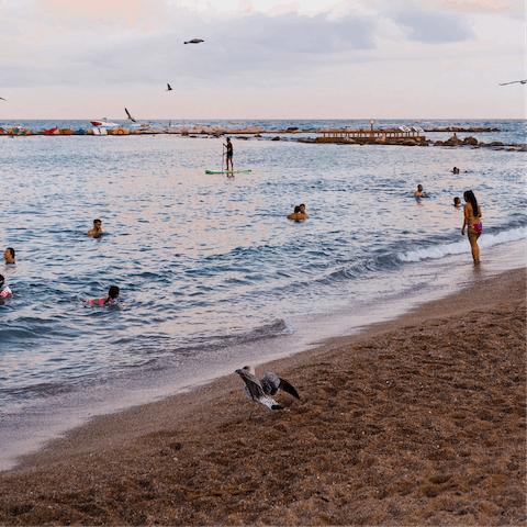 Head to one of the nearby beaches – it's around fifteen minutes to Platja del Forum on foot