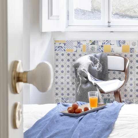 The beautifully bright mezzanine bedroom