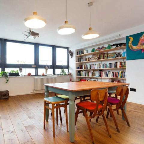 Come together for lazy breakfasts in the light-filled living space