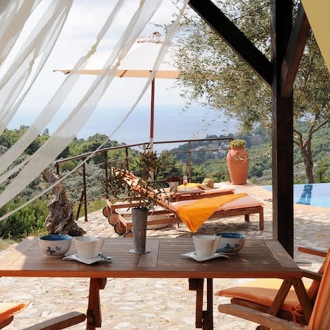 Enjoy an open-air breakfast out on the terrace or one of the balconies