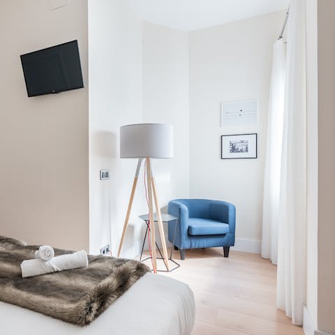 This comfortable reading corner