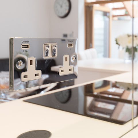 USB power sockets for easy charge
