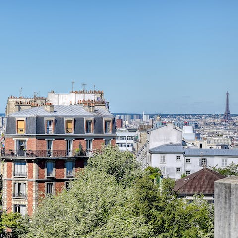 Stay in a traditional Haussmann building with stunning views of the Eiffel Tower