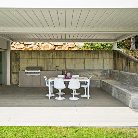 Nibble on tapas around the outdoor table