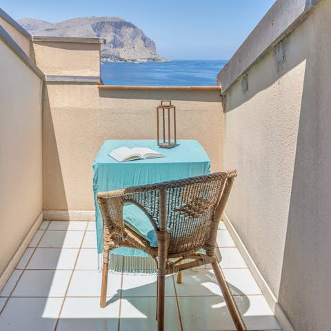 Enjoy breakfast and a gorgeous sea view on the private terrace
